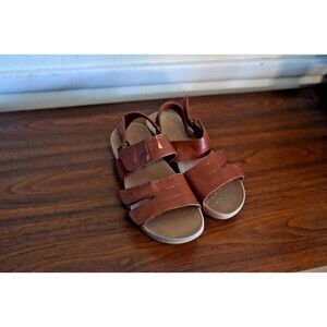 Vionic Roma Brown Croc Sandals Slingback Orthotic Adjustable Straps Womens 9